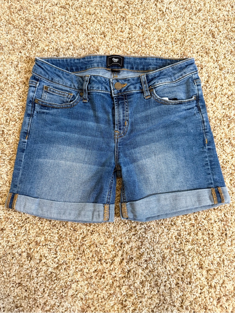 GAP Blue Rolled Cuff Denim Shorts